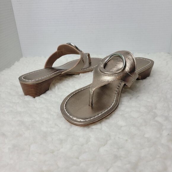 K. Jacques St Tropez Women's Size 6.5 Leather Cork Wedge heel Sandals - Picture 5 of 9